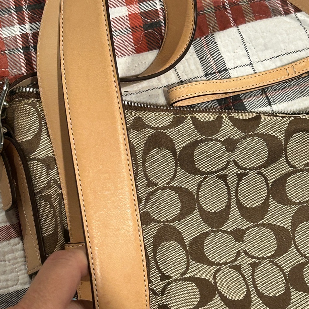 Genuine vintage COACH 6347 tan crossbody shoulder bag logo year 2003 - Picture 5 of 16